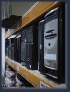 Organised shelves of replacement electronic components for sourcing and repairs